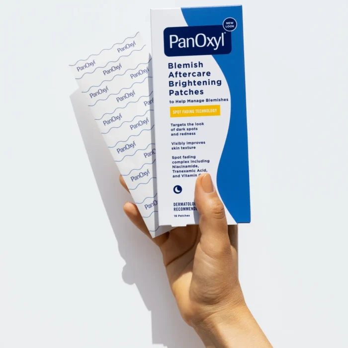 Hands Hold PanOxyl Aftercare Brightening Patches